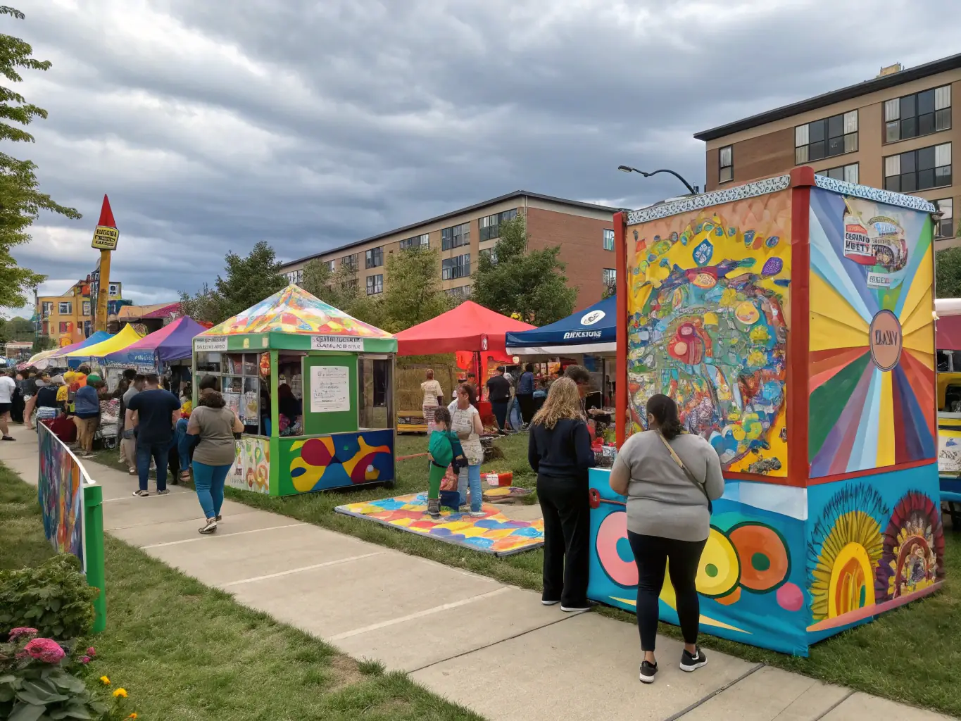 A vibrant image depicting employees and their families participating in a cultural event organized by ASS COMITE D'ENTREPRISE, showcasing community engagement and enjoyment.