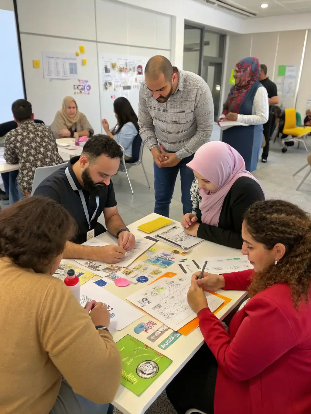 A diverse group of employees participating in a cultural workshop, highlighting the opportunities for personal enrichment.